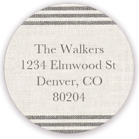 Subtle Plaid Round Address Labels